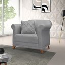 Ver imagem 2 de Kit 2 Poltronas Para Sala de Estar Vênus Linho Grafite Pés Castanho - Pallazio