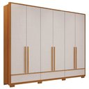 Ver imagem 1 de Guarda Roupas Casal 6 Portas 3 Gavetas Espanha Madeirado / Off White Notável