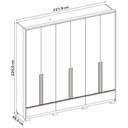 Ver imagem 3 de Guarda Roupas Casal 6 Portas 3 Gavetas Espanha Madeirado / Off White Notável