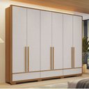 Ver imagem 2 de Guarda Roupas Casal 6 Portas 3 Gavetas Espanha Madeirado / Off White Notável