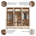 Ver imagem 4 de Guarda Roupas Casal 6 Portas 3 Gavetas Espanha Madeirado / Off White Notável