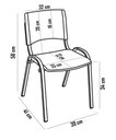 Ver imagem 4 de Kit 7 Cadeira Iso Infantil Creche, Escola Base Branco Vermelho