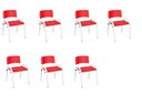 Ver imagem 2 de Kit 7 Cadeira Iso Infantil Creche, Escola Base Branco Vermelho