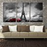 Quadro Decorativo 80x140 carro vermelho na torre eiffel - 1