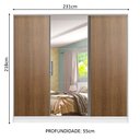 Ver imagem 3 de Guarda-Roupa Infantil Madesa Logan 100% MDF 3 Portas de Correr com Espelho Branco/Rustic Cor:Branco/