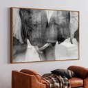 Ver imagem 1 de Quadro Decorativo Elefantes Se Encarando em Moldura Caixa Tacolado Moldura Trad 1cm Madeira Escura C