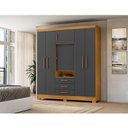 Ver imagem 2 de Guarda Roupa Casal Imperial Carvalho Americano Grafite - Incorplac