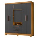 Ver imagem 1 de Guarda Roupa Casal Imperial Carvalho Americano Grafite - Incorplac