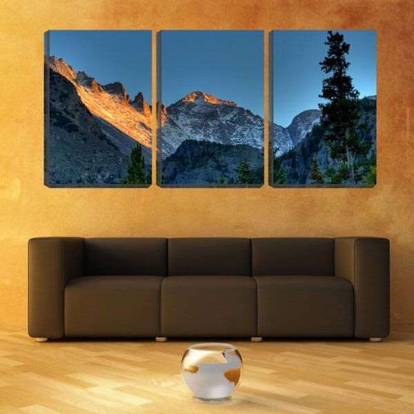 Quadro Decorativo 80x140 montanha dourada do sol - 2