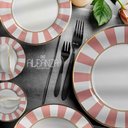 Ver imagem 2 de Conjunto Prato Sobremesa 6 pçs Borda Dourada Pink Strip - Alleanza