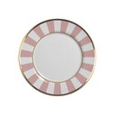 Ver imagem 1 de Conjunto Prato Sobremesa 6 pçs Borda Dourada Pink Strip - Alleanza