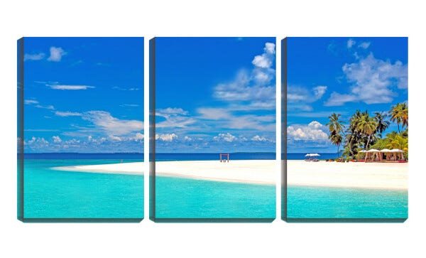 Quadro Decorativo 80x140 céu e praia azuis coqueiros - 1