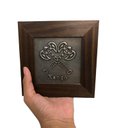 Ver imagem 2 de Quadro Xangô Machado Cruzado Madeira Imbuia 14,5x14,5cm