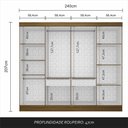 Ver imagem 6 de Guarda Roupa Casal Mariah 8 Portas Boreal - Moveis Arapongas Boreal