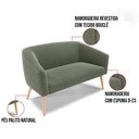 Ver imagem 5 de Sofá Namoradeira 2 Lugares Pé Palito Natural Stella Bouclê Menta D03 - D'Rossi