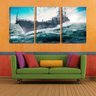 Quadro Decorativo 80x140 navio de guerra no mar revolto - 1