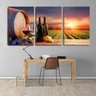 Quadro Decorativo 80x140 vinho barril e pôr do sol - 2