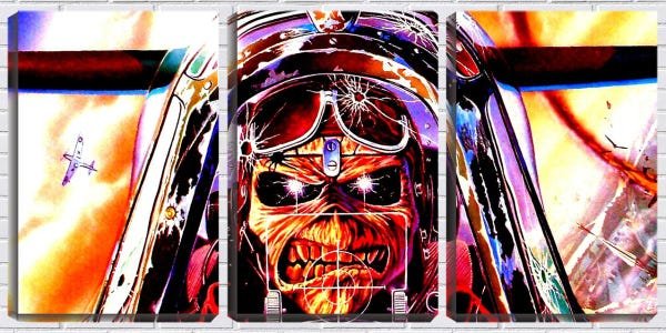 Quadro Decorativo 80x140 eddy no avião iron maiden - 1