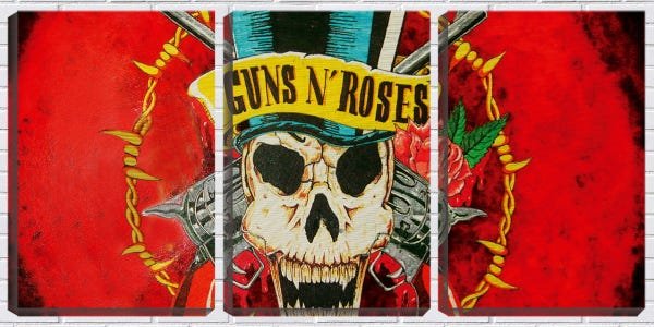 Quadro Decorativo 80x140 guns n roses banda - 1