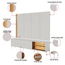 Ver imagem 4 de Painel TV 65" Bancada 2 Portas 220cm de Correr Pés Metálicos Samira C04 - D'Rossi