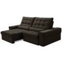 Ver imagem 1 de Sofá Retrátil Reclinável para Sala 3 Lugares 230cm Nebrasca F04 Veludo Marrom Escuro - Lyam Decor