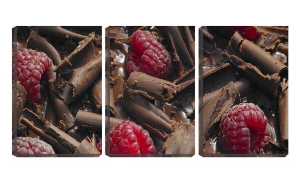 Quadro Decorativo 80x140 amoras vermelhas sobre chocolate - 1