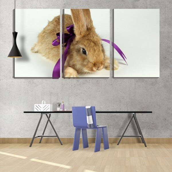 Quadro Decorativo 80x140 coelho com laço no pescoço - 2