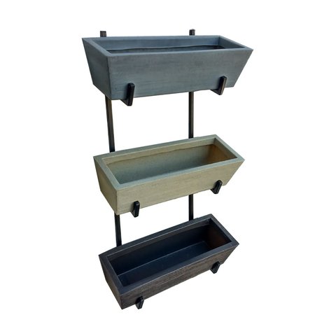 Kit 3 Vasos para plantar Horta Suculenta Temperos com suporte 50cm Polietileno BGPLASTICOS V22 CORES