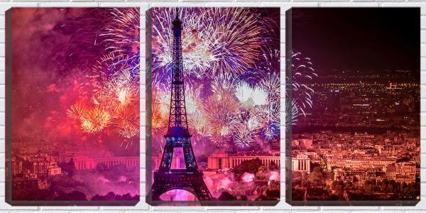 Quadro Decorativo 80x140 torre eiffel reveillon - 1