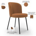 Ver imagem 7 de Kit 4 Cadeiras Sala de Jantar Estofada Gavi L02 Bouclê Terracota - Lyam Decor