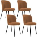 Ver imagem 1 de Kit 4 Cadeiras Sala de Jantar Estofada Gavi L02 Bouclê Terracota - Lyam Decor