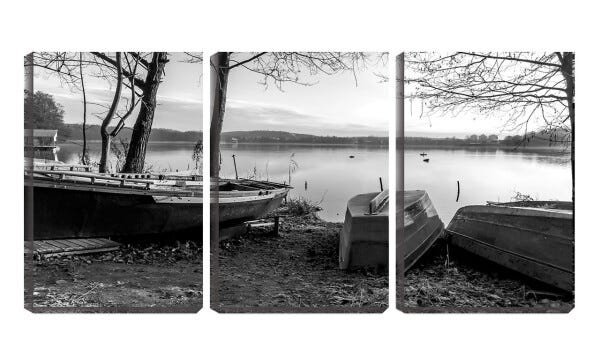 Quadro Decorativo 80x140 barcos na encosta do lago pb - 1