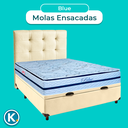 Ver imagem 4 de Cama Box Bau + Colchão Casal Molas Ensacadas Blue Paropas + Cabeceira Estofada
