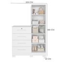 Ver imagem 3 de Guarda Roupa Solteiro Doble 04 Portas e Cômoda Belize Plus Branco Fosco Liso- Móveis Albatroz