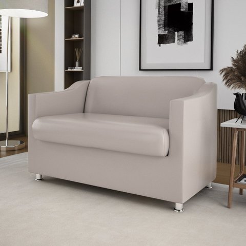 Namoradeira Bia Sofá Confortável – Balaqui Decor Cor:Bege