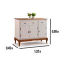 Ver imagem 3 de Balcão Linz 3 Portas Pés Luis Xv 99 X 132 X 45 Cm (a X L X P) - Cor Offwhite/imbuia Glazer