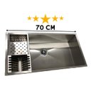 Ver imagem 1 de Pia Cuba De Inox Retangular 70x40 Cozinha com Canal Equipado - AJB AJB STORE Cuba 70x40 c/ canal equ