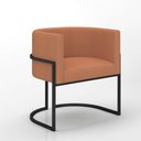 Ver imagem 2 de Poltrona Estofada Oregon Preto Fosco/suede Terracota - M. Arapongas Preto Fosco/suede Terracota