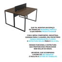 Ver imagem 7 de Estação de Trabalho Escritório 2 Lugares Industrial Netmobil - Nogal/preto
