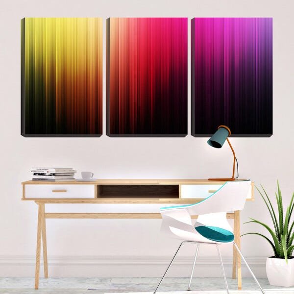 Quadro Decorativo 68x126 linhas coloridas abstrato - 2