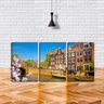 Quadro Decorativo 68x126 casas holandesas na beira do rio - 2