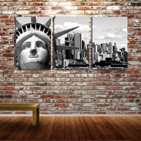 Quadro Decorativo 68x126 cabeça estátua da liberdade - 2