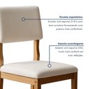 Ver imagem 4 de Kit 6 Cadeiras para Sala de Jantar Pés Madeira Maciça Carol Bege/Cinamomo/Veludo Palha