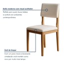 Ver imagem 5 de Kit 6 Cadeiras para Sala de Jantar Pés Madeira Maciça Carol Bege/Cinamomo/Veludo Palha