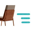 Ver imagem 4 de Kit 4 Cadeiras Sala Jantar Hug 1749 4 Uni Rose/linho Areia/courano Caramelo - Carraro