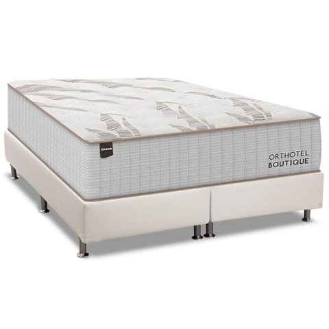 Cama Box Crc Queen +Colchão Molas Hotel Boutique Ortobom 158