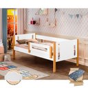 Ver imagem 1 de Cama de Criança Infantil com Colchão Mirela com Grade de Proteção Branco/mel Acompanha Luminária Led