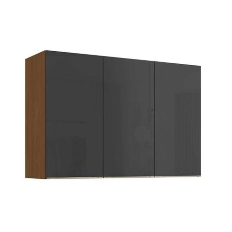 Armário Cozinha Vibra T648 C/ 3 Portas 120cm Canela/grafite Lacca - Kappesberg