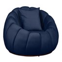 Ver imagem 1 de Poltrona Concha C/ Almofada no Veludo Azul Marinho - Belliv Decor