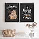 Ver imagem 2 de Kit 2 Quadros Decorativos Lavanderia Preto E marrom 2 33x24cm - com Vidro:madeira Branca